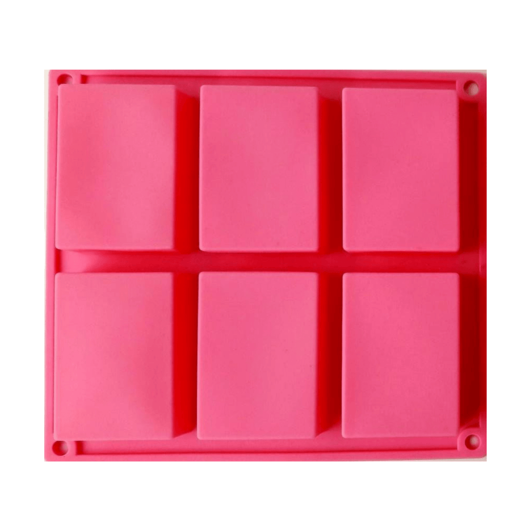 6 - Cavity Rectangle Handmade Silicone Soap Mold DIY - D Roots Wellness