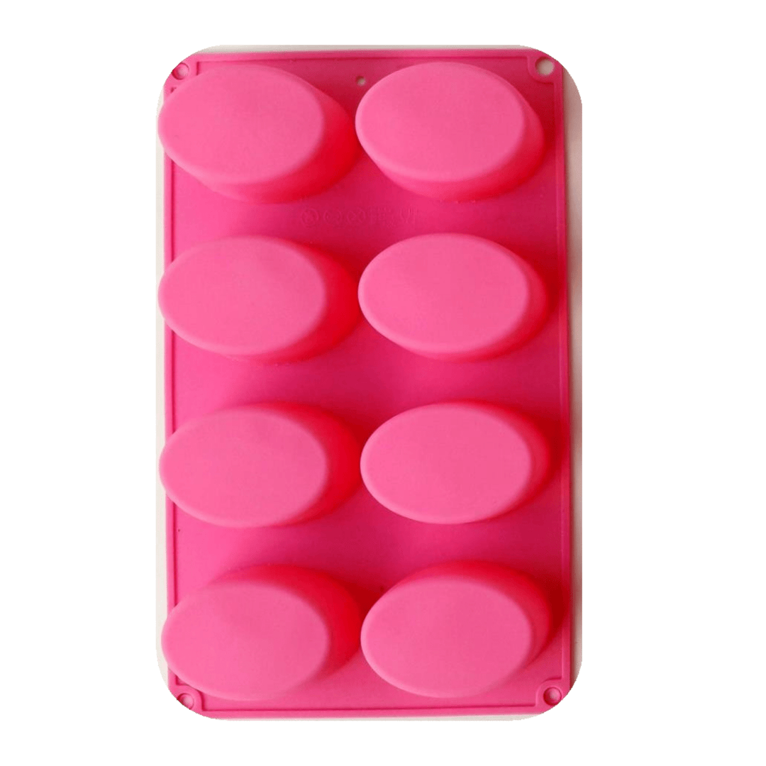 8 - Cavity Oval Handmade Silicone Soap Mold DIY - D Roots Wellness
