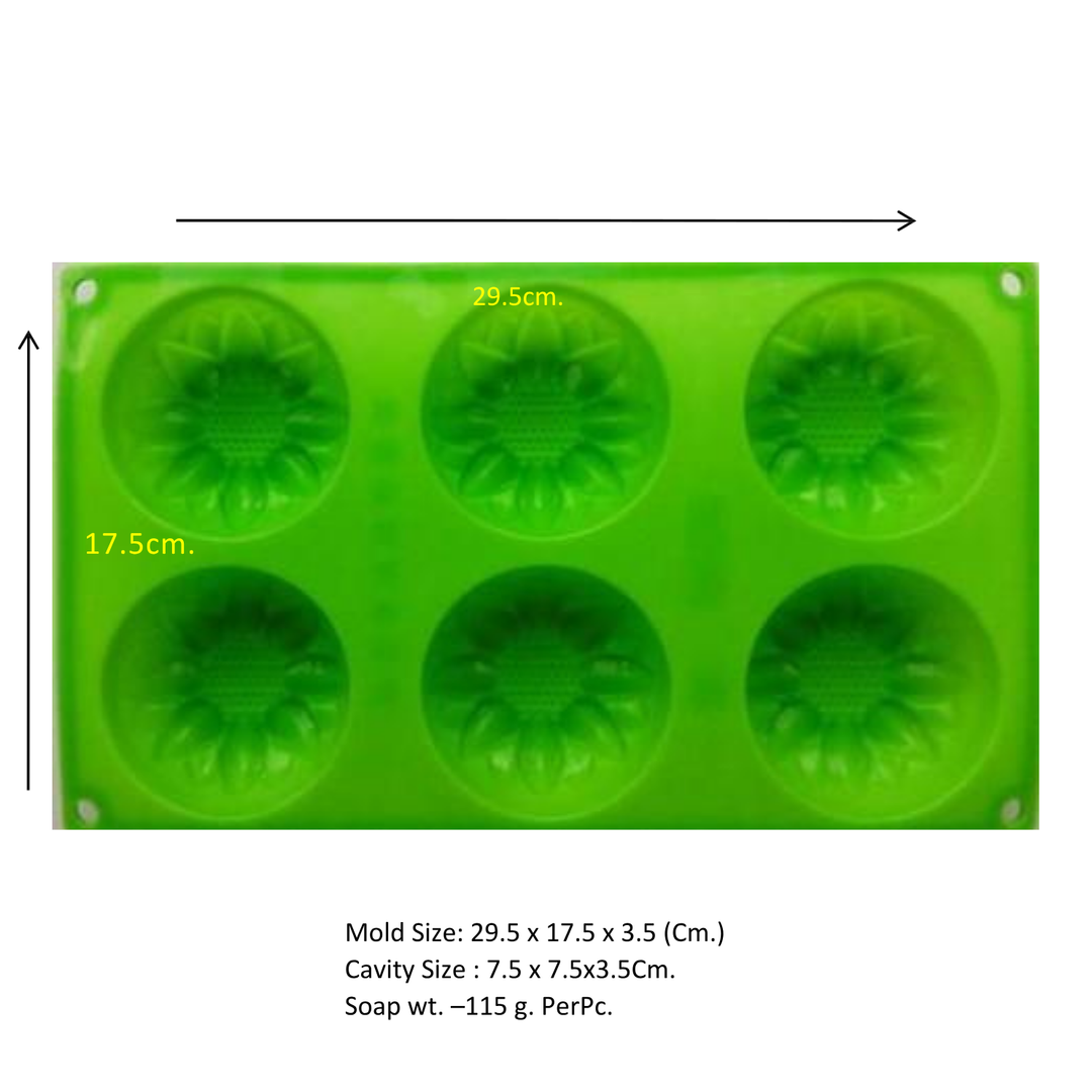 Round Sunflower Flower Silicon Mould