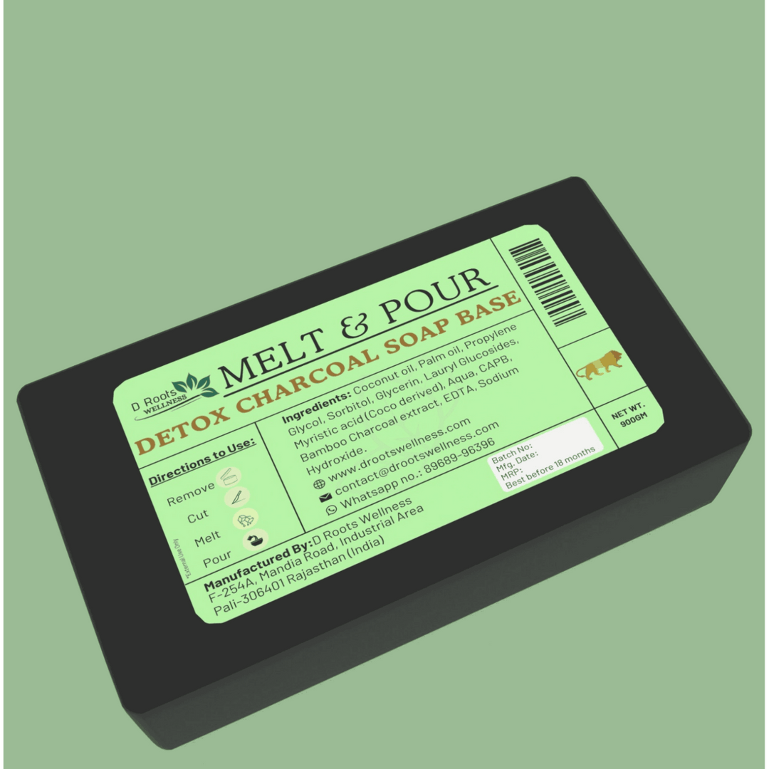 Detox Charcoal Soap Base – For Deep Cleansing - D Roots Wellness