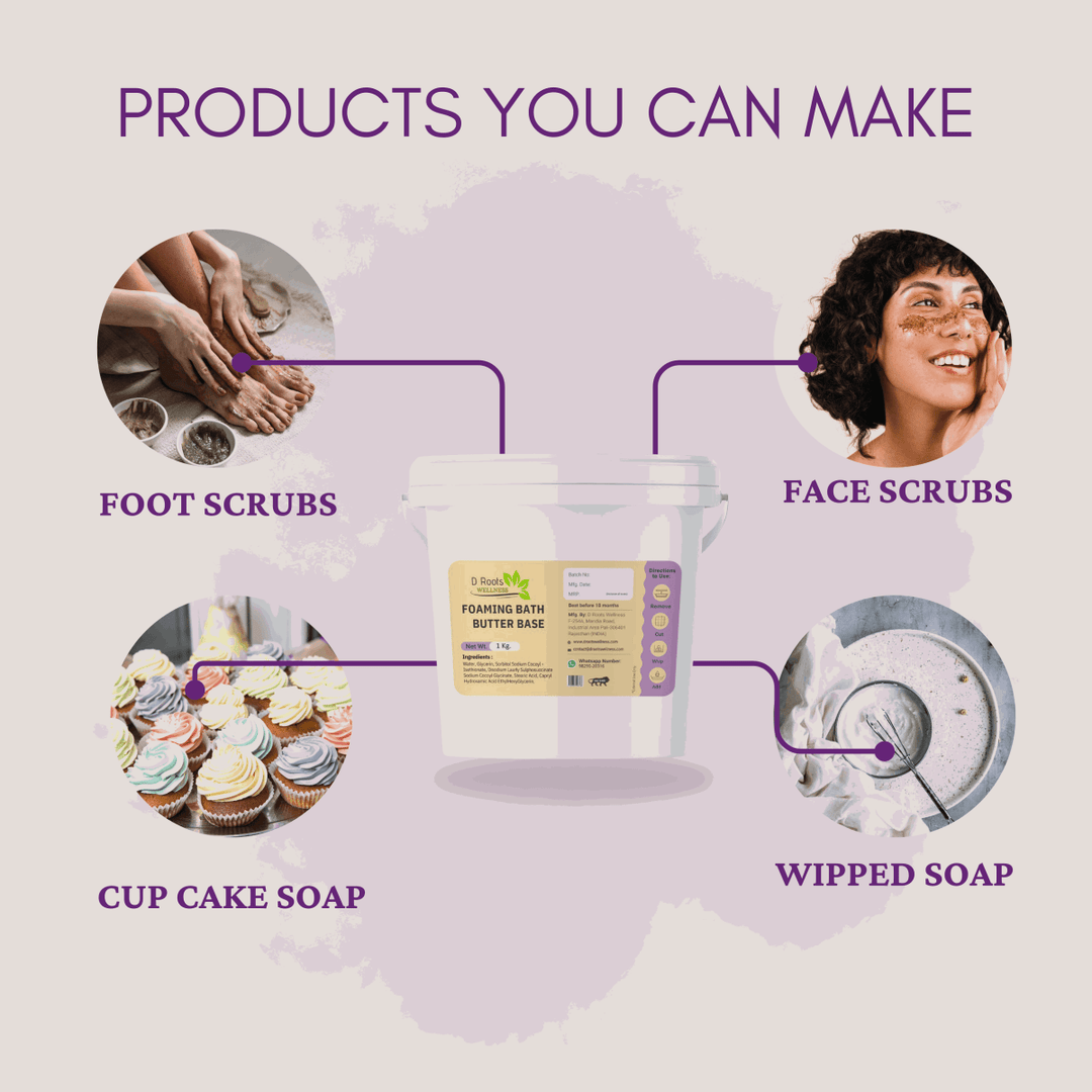 Foaming Bath Butter Base - SLS and Paraben Free - D Roots Wellness