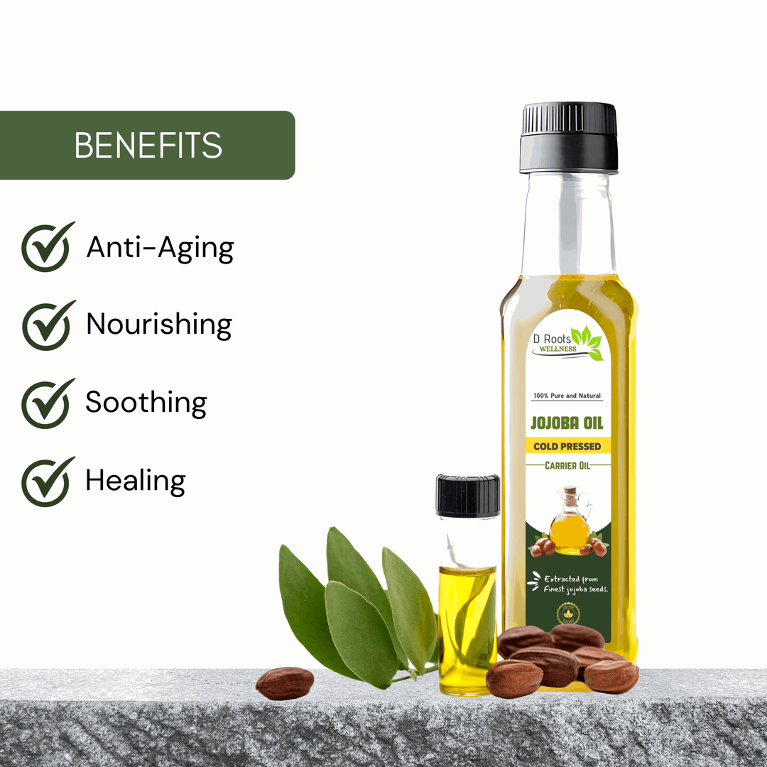 Jojoba Oil| Cold Pressed | 100% Pure & Natural - D Roots Wellness
