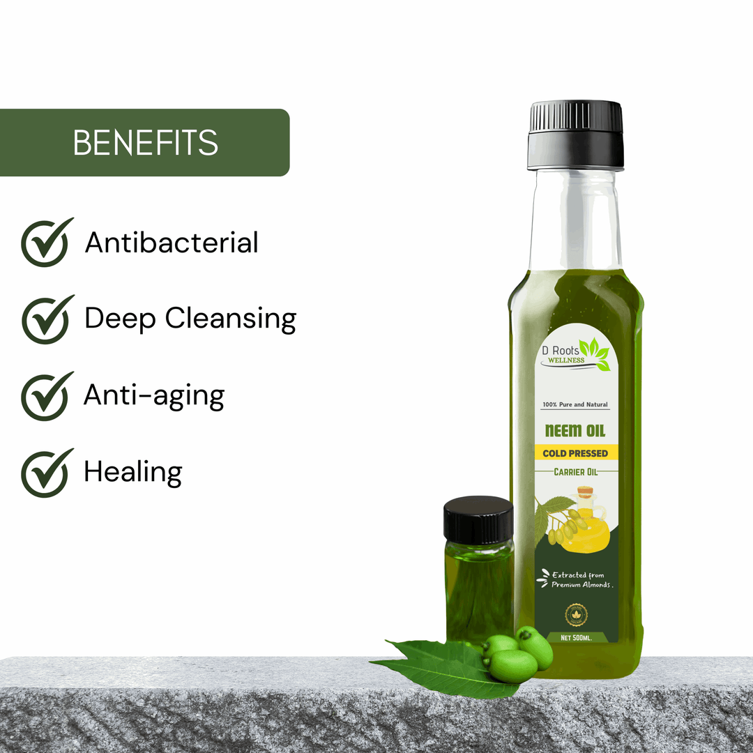Neem Oil | Cold Pressed | 100% Pure & Natural - D Roots Wellness