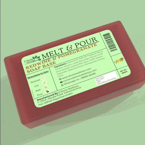 Red Wine and Pomegranate Soap Base– Revitalizing & Rich in Antioxidant - D Roots Wellness
