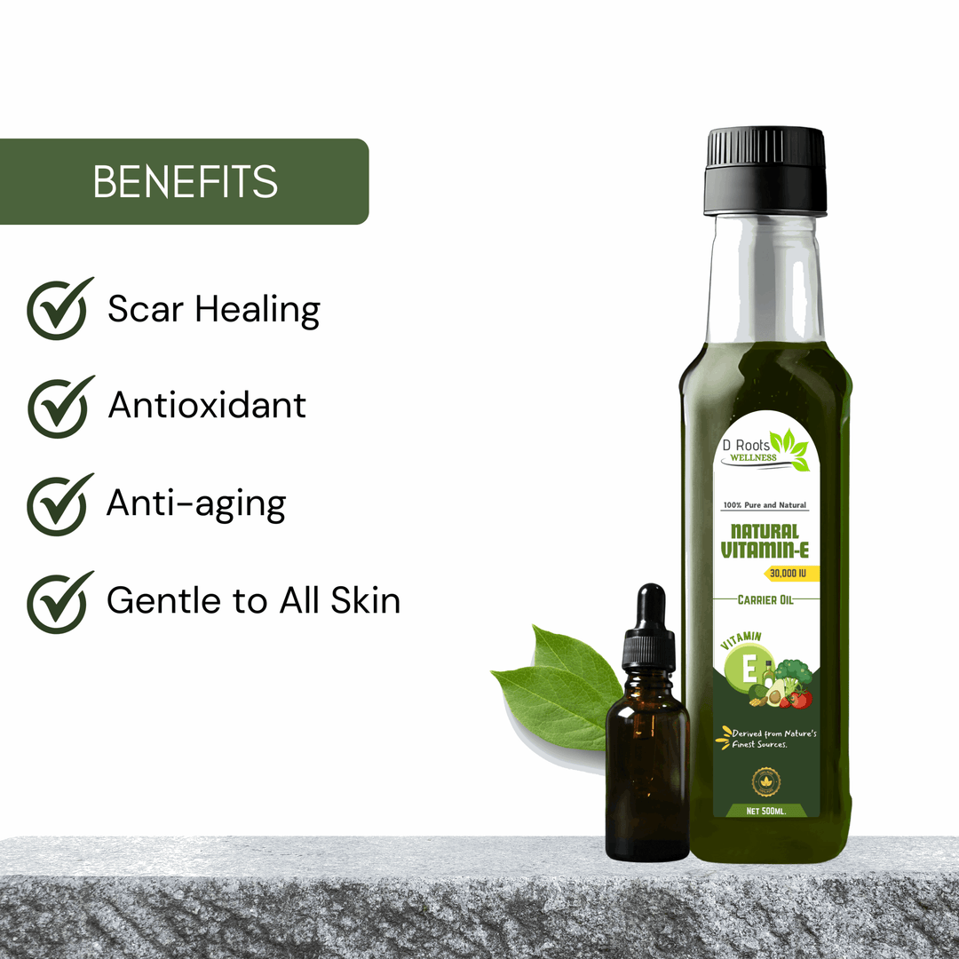 Vitamin - E| Cold Pressed | 100% Pure & Natural - D Roots Wellness