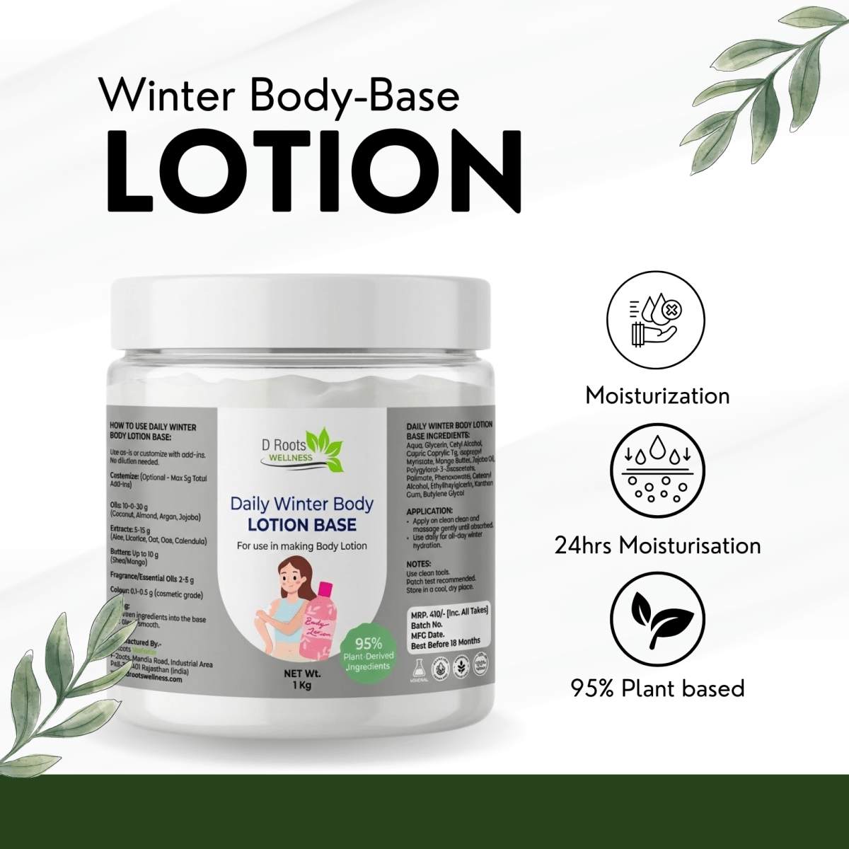 Winter Body Lotion Base- D Roots Wellness